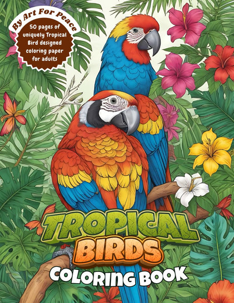 Tropical Birds Coloring Book: A Parrot-dise Adventure for Adults Majosta