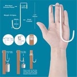 Mars-Rock Over The Door Hooks 4 Pcs White Rubber Coating L=5.5" for 1 3/8" Door Hanging Bathroom Closet Cabinet Hangers for Towel Coat Robe Clothes Rack Ironing Board Wreath Heavy Duty Holder Mars-Rock