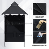 ABCCANOPY 8'x 5' Foldable Grill Gazebo Canopy - Outdoor BBQ Gazebo Shelter with LED Light and Pouch, Patio Canopy Tent for Barbecue and Picnic (Dark Gray) ABCCANOPY