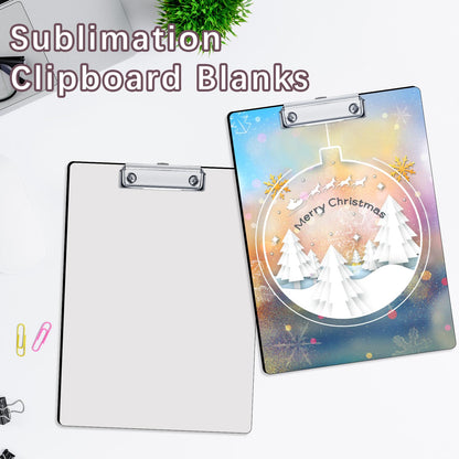 3 Pack Sublimation Clipboard Blanks Bulk MDF Sublimation Blanks Clipboard A4 Letter Size 8.8'' x 12.4'' Sublimation Teacher Blanks for Office Products DIY Handmade Craft