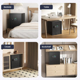 Grimtron Gun Safe for Handgun - (1.72 cu. ft.) Adult Multiple Pistol Safe 【Gun Organizer & Gun Rack】Money Safe Box with Silent Mode, Home Safe with Backlit Keypad, LED Light, Gun Vault for Anti-Rust Grimtron