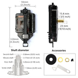 TIKROUND Original Youngtown 12888 Pendulum Clock Movement with 3 Sets of Hands 23 mm (9/10 inches) Shaft Length 15.4 mm (3/5 inch) Thread Length. TIKROUND