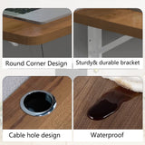 Pmnianhua Wall Mounted Desk,31'' Wall Mounted Drop Leaf Table,Drop Down Table,Folding Table,Fold Down Wall Desk,Floating Desk for Wall Laundry Room Bar Home Office Small Space(Walnut) Pmnianhua