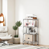 M MZG 1000 lbs 4 Tier Shelf Metal Storage Shelves Wire Rack Closet Organizers with PP Board for Garage Kitchen Bathroom Laundry Chrome 11.8" D x 21.7" W x 39.5" H M MZG