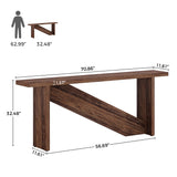 VANOMi Console Table with LED Lights, 70.86" Long Sofa Table Behind Couch, Narrow Wood Entryway Table, Farmhouse Foyer Table, Industrial Console Table for Entryway, Living Room, Hallway, Rustic Brown VANOMi