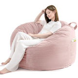 Memory Foam Bean Bag,Multiple Sizes Bean Bag Chairs for Adults,Fluffy Couch for Living Room Bedroom College Dorm,Bean Bag Chair with Filler Included (Pink, 4FT) TaiBest