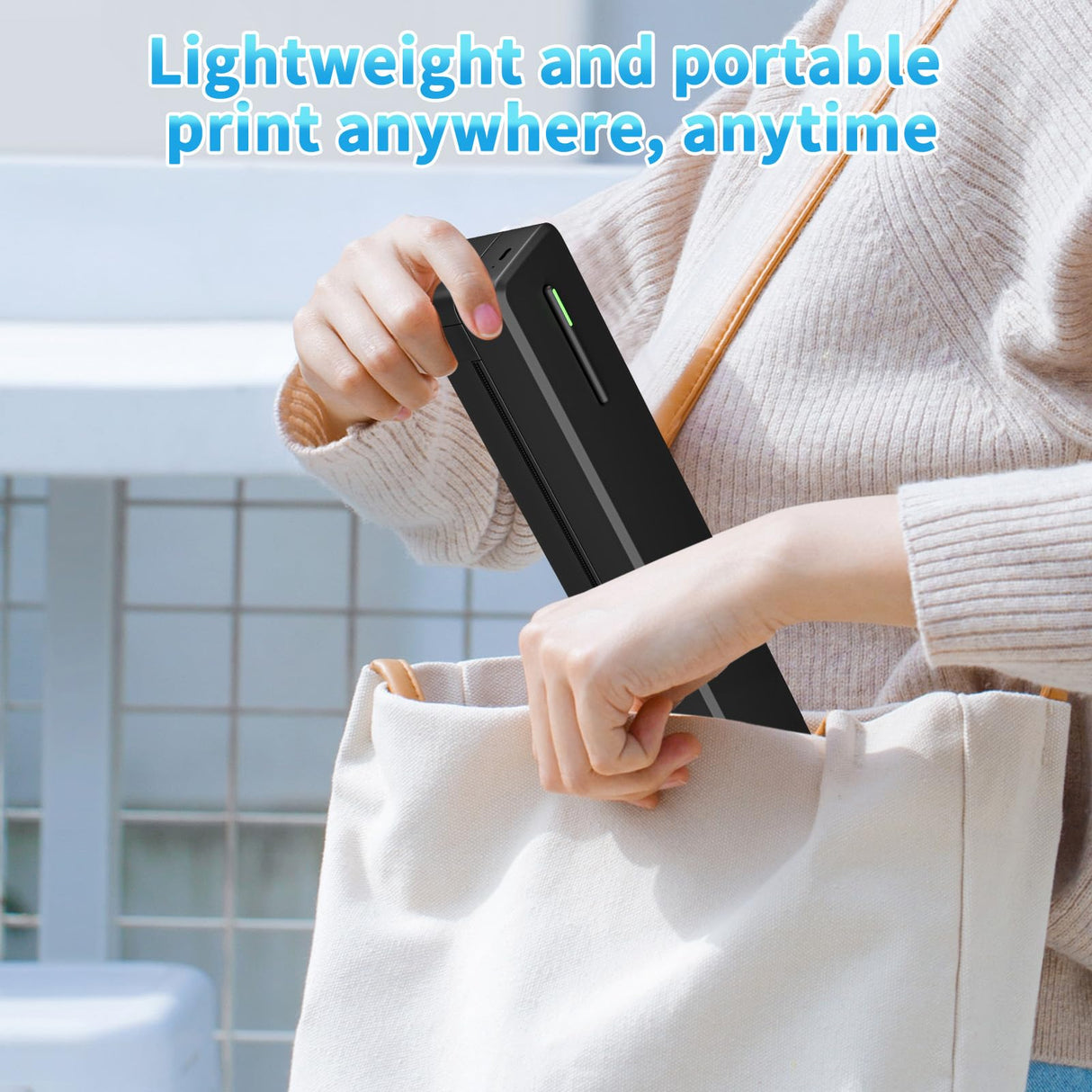 Portable Printer,Portable Printers Wireless for Travel,with 10pcs Folded Thermal Paper,Inkless Thermal Bluetooth Small Printer Support 8.5" X 11" US Letter&Legal,A4&,A5,Compatible with Android,iOS WXHOWXH