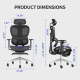 PatioMage Ergonomic Mesh Office Chair with 3D Adjustable Armrest,High Back Desk Computer Chair Ergo3d Ergonomic Office Chair with Wheels for Home & Office Black PatioMage
