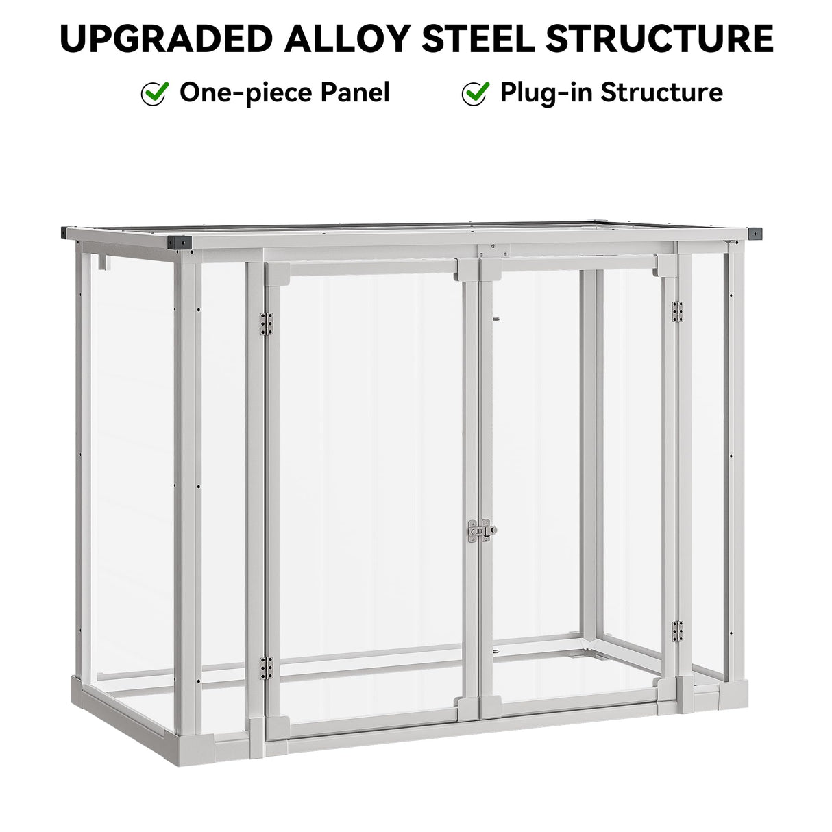 DWVO 41Cu.ft Horizontal Resin Storage Shed Without Shelf, All Weather 4.7x2.5 FT Outdoor Storage Shed with Hydraulic Struts, 3 Locks, Lockable to Floor for Garden Tools, Trash Cans, Gray DWVO