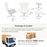 CHITA Genuine Leather Reclining Swivel Chair with Adjustable Headrest and Ottoman for Living Room, Saddle CHITA