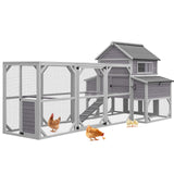 Aivituvin Chicken Coop for 10 Chickens Large Chicken House with Two Nesting Boxes Outdoor Hen House Wooden Poultry Cage with Run 55ft² Aivituvin