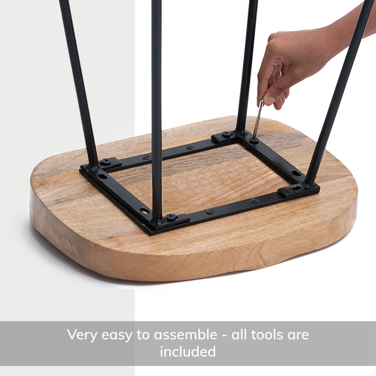 MH London Bar Stool -Perrin Backless Bar Stool. Exclusively Designed Hand Crafted Barstools Solid Wood Modern Bar Height Stools-Contemporary Design Backless Wooden Saddle Bar Stool for Kitchen Counter MH London