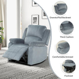 EBELLO Classic Manual Recliner Chair with Soft Padded Headrest and Armrest, Overstuffed Recliner Single Sofa Chair for Living Room, Bedroom, Grey EBELLO