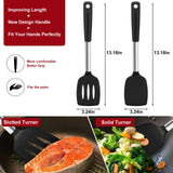Silicone Spatula Turner Set, Premium Spatulas Silicone Heat Resistant Pack of 2 Kitchen Spatula for Nonstick Cookware, Solid & Slotted Rubber Spatula for Fish, Eggs, Pancakes, Wok, Cooking Utensils AcoWELL