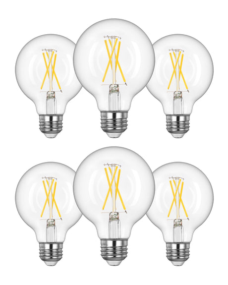 EDISHINE Dimmable G25 Globe LED Edison Light Bulb, 5W Equivalent 60W, CRI90+ Vanity Light Bulbs, Clear Antique LED Filament Bulb for Bathroom, Home, E26 Base 500LM 5000K Daylight, 6 Pack, UL Listed EDISHINE
