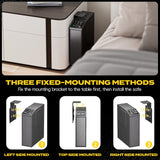 Mounted Biometric Gun Safe for Handgun, Nightstand Quick Access Pistol Safe with Auto Sliding Door for Car, Truck, Desk, Bedside, Slider Gun Lock Box with Security Fingerprint, Key Access, PIN Code HolaDream