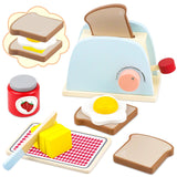 Airlab Wooden Pop-up Toaster Toy Play Kitchen Accessories Play Food Bread, Butter, Poached Egg Cutting Pretend Toys for 3 4 5 Year Old Toddlers Boys Girls Airlab