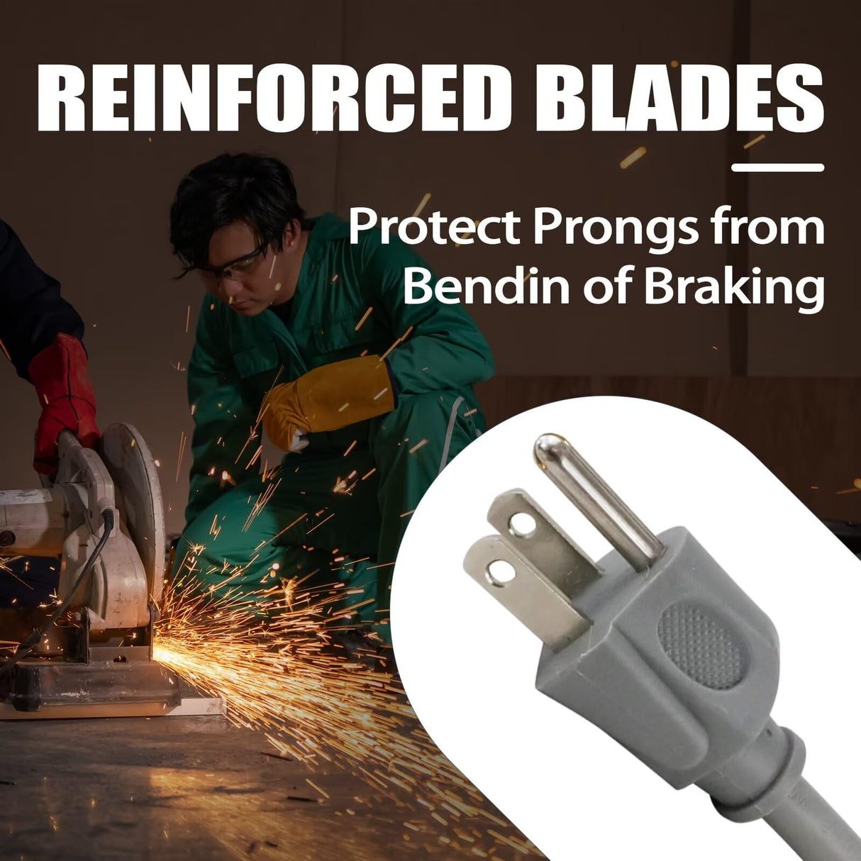 FSTSN 75 Ft Indoor Outdoor Extension Cord - 16/3 SJTW Durable Waterproof Extension Cable with 3 Prong Grounded Plug, Grey FSTSN