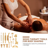 15 Pcs Wood Therapy Massage Tools Set Maderoterapia Kit Therapy Tools for Body Muscle Pain Relief Wooden Body Face Sculpting Tools Wood Roller Massager, Fascia Massage HanaWood