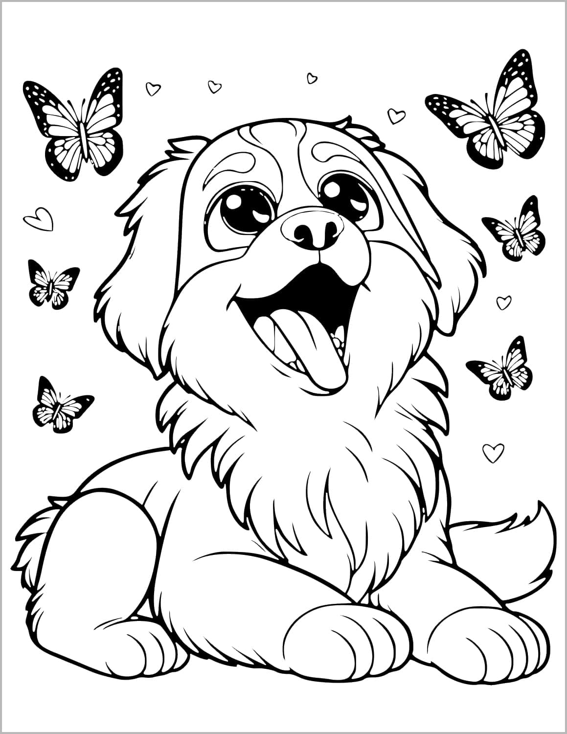 Cute Dogs Coloring Book for Kids Ages 4-8: Adorable Cartoon Dogs & Puppies