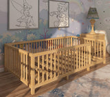 Montessori Floor Bed with Slats for Toddler 54.3'' x 75.2'' Full Size | Pine Wood Natural Solid Frame Bed | Sturdy Design Floor Bed Frame for Boy and Girls (Full, Height : 19 Inches) wood and montessori