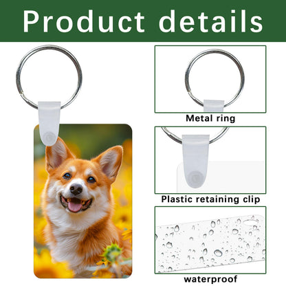 GEKIXUTP 150 Pcs Metal Sublimation Keychain Blanks Bulk，Double Sided Sublimation Blanks Keychain Heat Transfer Keychain Blanks，Sublimation Ornament Blanks