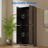 Cozy Castle 71" Tall Black Kitchen Pantry Cabinet with Adjustable Shelves and Doors Cozy Castle
