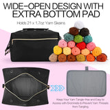 yookee home Yarn Bag Crochet Bag Organizer Knitting Bag Organizer Crochet Storage Yarn Holder for Crochet Accessories Yarn Storage Bag for Crocheting Gifts for Crochet Lovers,Mom,Women,Black yookee home