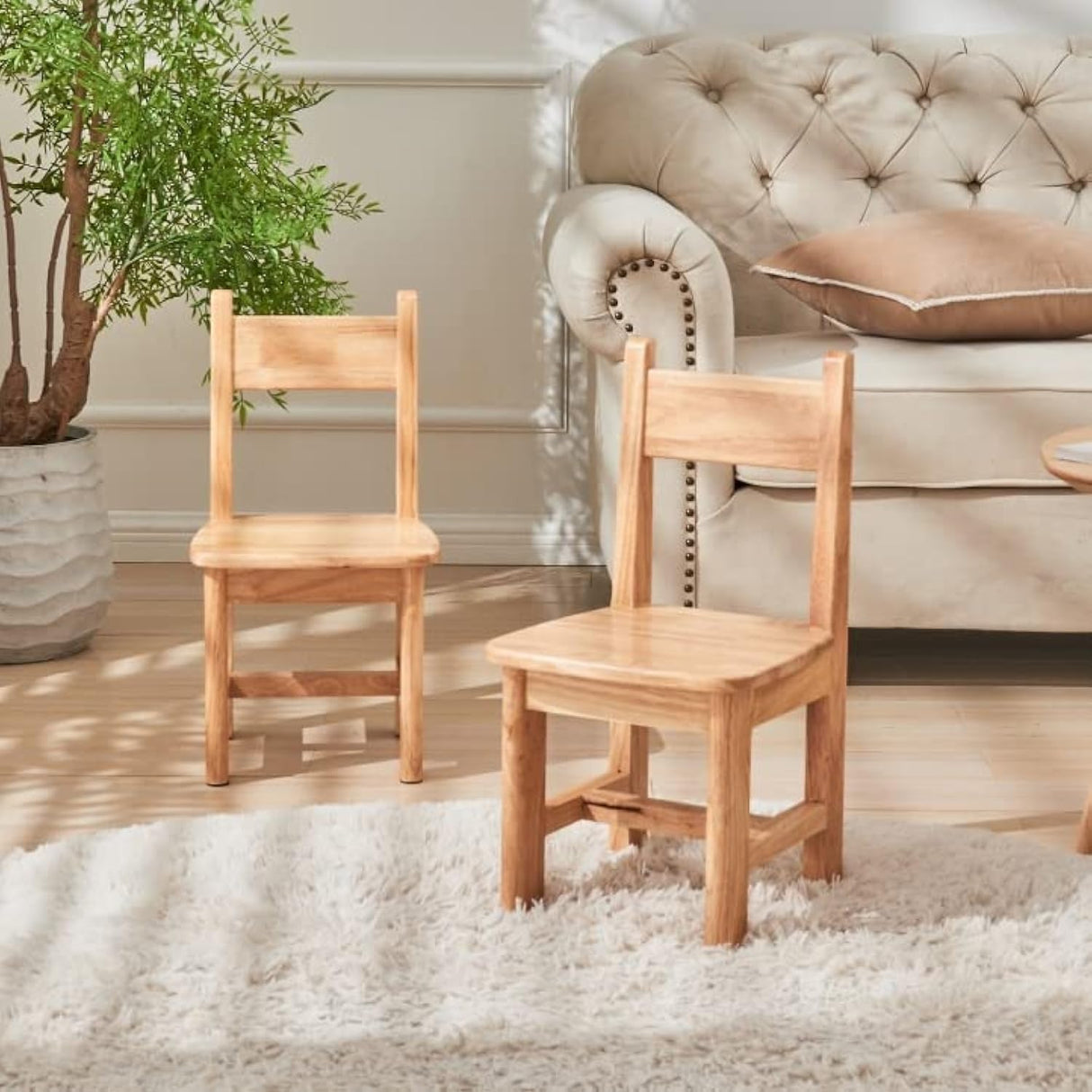 woJKod Pure Wood Solid Wood Children Chair for Kids, Kindergarten and Kids' Home Furniture-Pair Set(2 Same Chairs) woJKod