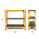 DEWALT 4-Foot Tall, 3-Shelf Industrial Workshop/Garage Storage Rack, Total Capacity: 4,500 lbs. DEWALT