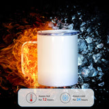 AGH 4 Pack Sublimation Mugs Blanks, 12 oz Stainless Steel Sublimation Coffee Tumbler with Handle and Sliding Lid, Sublimation Tumblers Blanks, Double Walled Vacuum Insulation for Coffee AGH