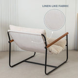 MAXYOYO Sherpa Accent Chair, Boucle Arm Chair Living Room Chair, Reading Accent Chair, Mid Century Modern Bedroom Chair,Teddy Armchair Wooden Arms Metal Frame MAXYOYO