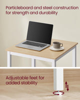 VASAGLE High Top Bar Table – Compact Oak Beige and White Kitchen & Pub Table for Narrow Spaces VASAGLE