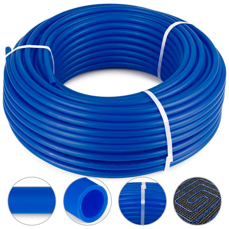 VEVOR Oxygen Non-Barrier PEX Tubing 500 Ft Blue 3/4 Inch PEX Pipe Radiant Heat Floor EVOH Pex-B Heat Durable Plumbing Flexible for Residential Commercial Heating Plumbing VEVOR
