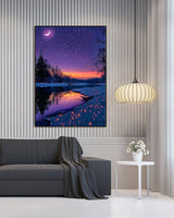 Starry Night Diamond Art Kits for Adults, Crafts 5D Diamond Painting Dot Kit for Adult Beginners, Nature Landscape DIY Round Dots Full Drill Diamonds Paintings Arts for Home Wall Decor Gifts 12X16 In Luckyrichrui