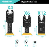 AMZBSAW 22PCS Titanium Oscillating Multitool Blades Metal Cutting, Universal Saw Blades for Metal Nails Hard Material and Wood Plastic, Multi Tool Blades Kits Fit Dewalt Bosch Milwaukee Ryobi AMZBSAW