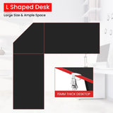 BLKMTY L Shaped Desk PC Gaming Desk Computer Desk with Monitor Stand Large Desktop Studying Executive Table Corner Desk Office Computer Table for Home Office Sturdy Writing Workstation, Pink BLKMTY