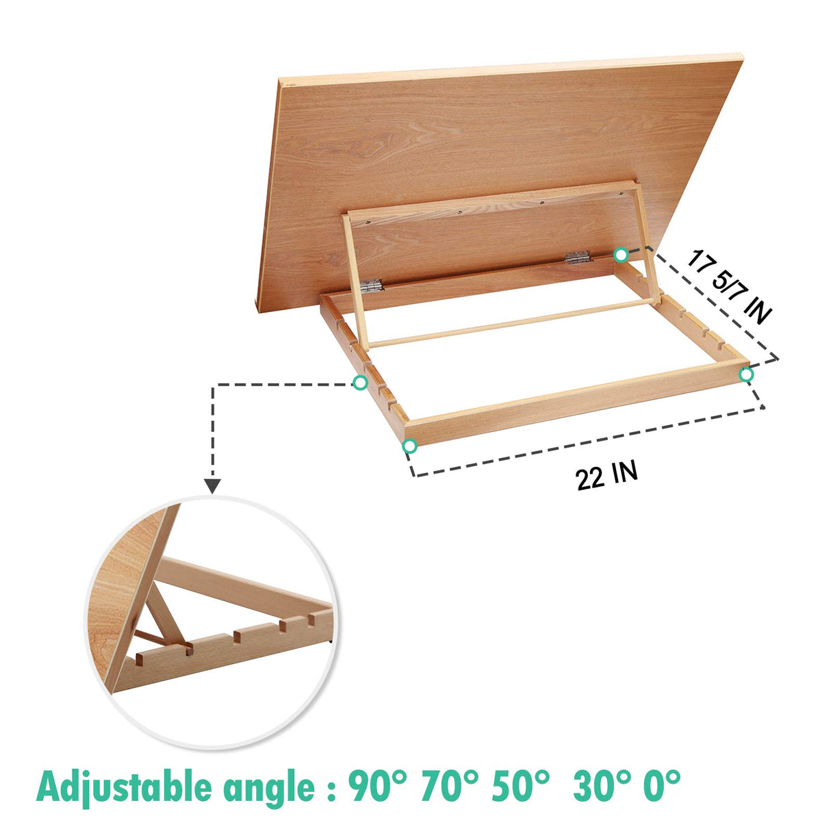 Falling in Art Extra Large 5-Position Wood Drafting Table Easel Drawing and Sketching Board, 29 1/2 Inches by 19 2/3 Inches Falling in Art