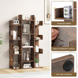 Tangkula Freestanding Tree Bookshelf, Corner Storage Organizer with 13 Open Shelves, Decorative Display Cube Shelf for Living Room, Study, Office, 34 x 9.5 x 55.5 Inch (1, Rustic Brown) Tangkula