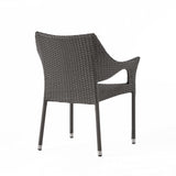 Christopher Knight Home Lina Outdoor 5 Piece Wood and Wicker Dining Set, Gray Finish/Gray Christopher Knight Home