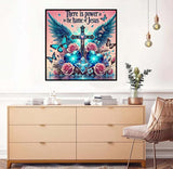 Axquilon Cross Diamond Art Kits for Adults - Religious Diamond Painting Kits for Adults Beginner, DIY 5D Full Drill Gem Art for Home Wall Decor 14x14 inch Axquilon