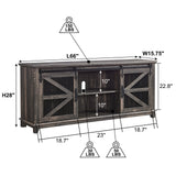 OKD Farmhouse TV Stand for 75 Inch TV, Industrial & Farmhouse Media Entertainment Center w/Sliding Barn Door, Rustic TV Console Cabinet w/Adjustable Shelves for Living Room, Dark Rustic Oak OKD