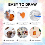 Yezavesu 6 Pack Paint by Numbers Kit for Adults Beginner 8x12 Inch, Flowers Adult Paint by Number Kits on Canvas Without Frame, DIY Acrylic Easy Flower Painting by Numbers for Home Wall Decor Gift Yezavesu