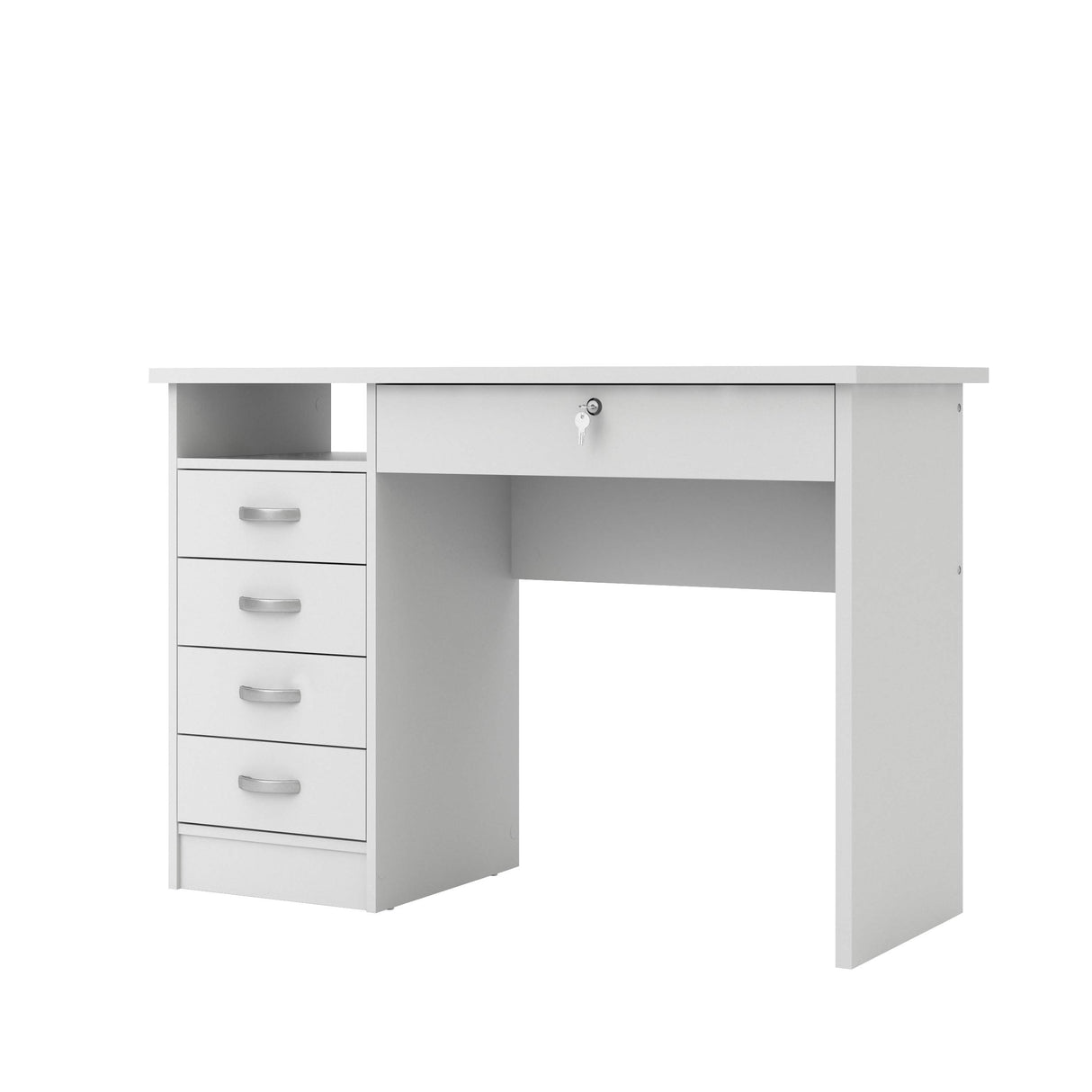 Tvilum Walden Desk with 5 Drawers, White Tvilum