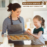 Baking Sheet Pan Set of 2, Wildone Commercial Cookie Sheets for Baking, Nonstick Carbon Steel Jelly Roll Pan Oven Tray 15x10 Inch, Heavy Duty & Easy Clean Wildone