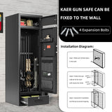 KAER 15-17 Gun Safe,Gun Safes for Home Rifle and Pistols,Large Capacity Gun Safe Rifle,Multi-Function Gun Cabinet,Sturdy Anti-Theft Gun Safe with Handgun Racks, Magnetic Lamp(Unassembled) KAER