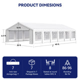 PHI VILLA 40'x20' Outdoor Heavy Duty Party Tent Large Commercial Canopy Wedding Event Shelter with Removable Sidewalls & 7 Storage Bags for Patio Outdoor Garden Events, White PHI VILLA