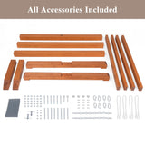 SUNCREAT Adjustable 12-14 ft Wooden Hammock Stand, Outdoor Larch Wood Hammock Stand Only, 475 lbs Capacity SUNCREAT