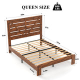 DSHADE Farmhouse Queen Wooden Platform Bed Frame with Headboard – Sturdy, Noise-Free, and Easy Assembly DSHADE