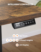 ErGear Electric Standing Desk, 48 x 24 inch Height Adjustable Sit Stand Up Desk, Computer Home Office Desk with 4 Memory Height Buttons, Two Pieces Desktop, Vintage Brown, EGESD110V ErGear